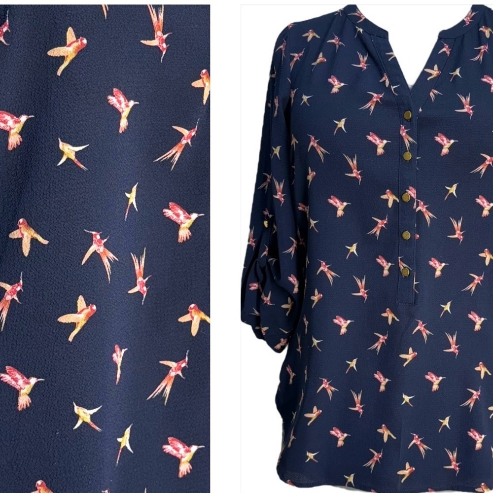 Dress Barn Hummingbird Print Top